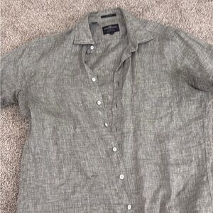 Men's Sage Green Linen Shirt